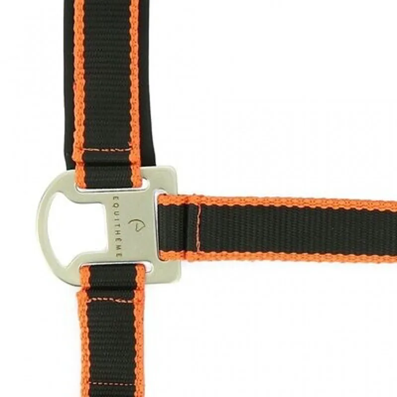 Equitheme SATINE Headcollar and Lead Rope Black/Orange