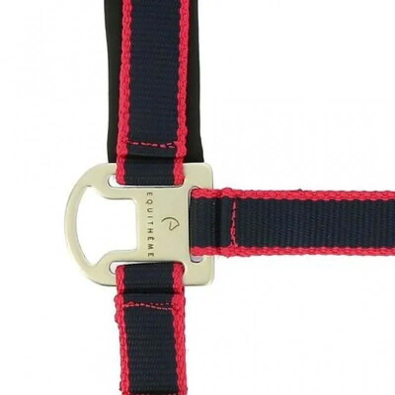 Equitheme SATINE Headcollar and Lead Rope Navy/Fuschia