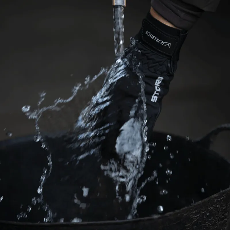 Equetech Children's Storm Waterproof Gloves Black-1