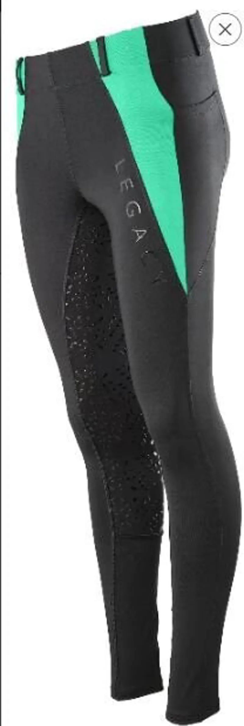 Legacy Junior Riding Tights Black/Mint