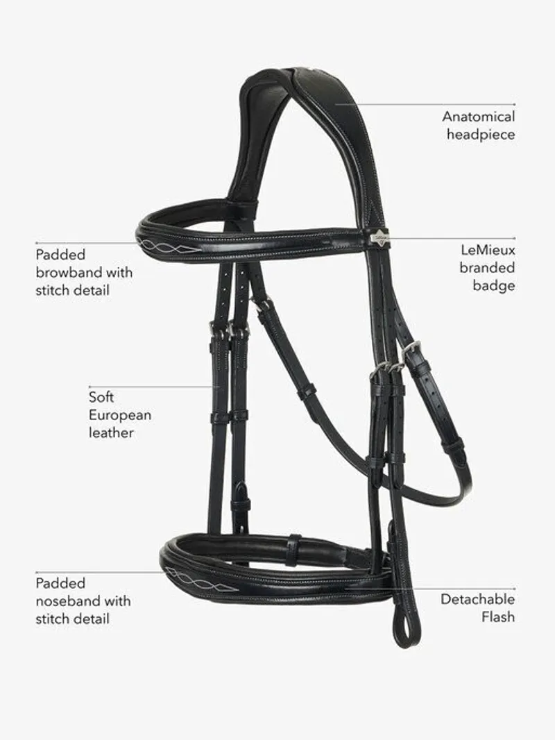 LeMieux Kudos Competition Flash Bridle Black-3