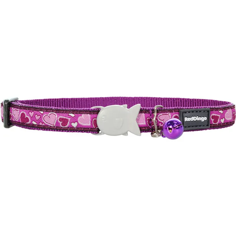 Red Dingo Patterned Cat Collar Breezy Purple