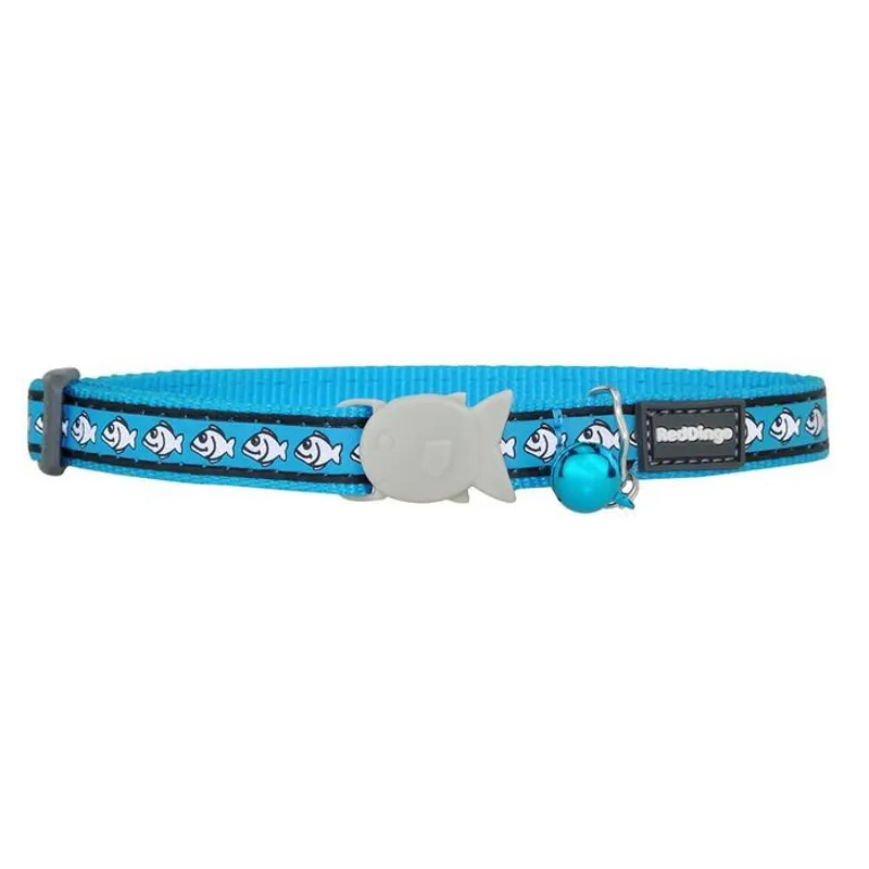 Red Dingo Reflective Cat Collar Turquoise
