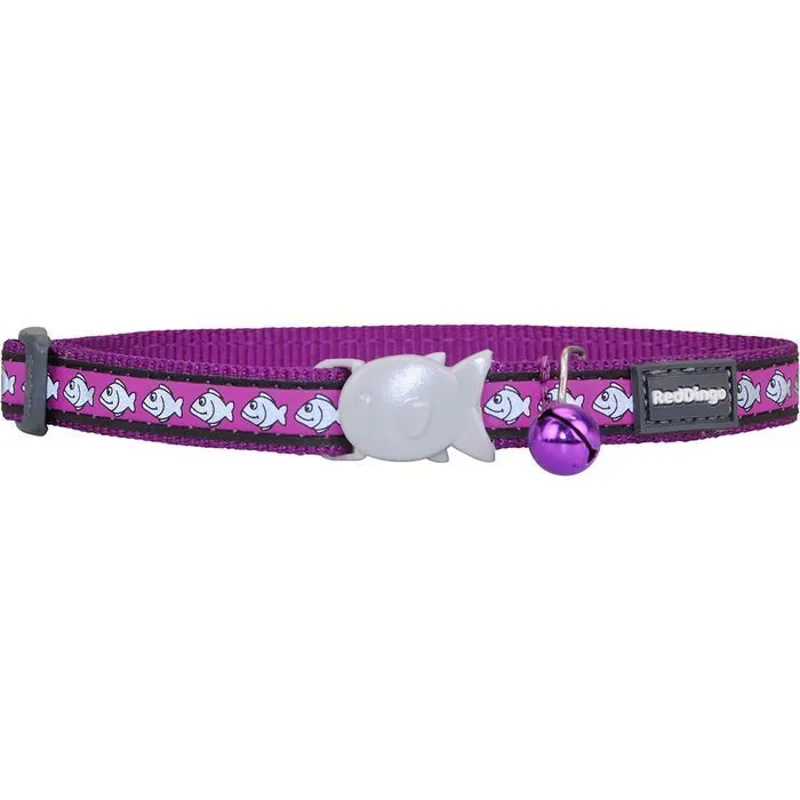 Red Dingo Reflective Cat Collar Purple