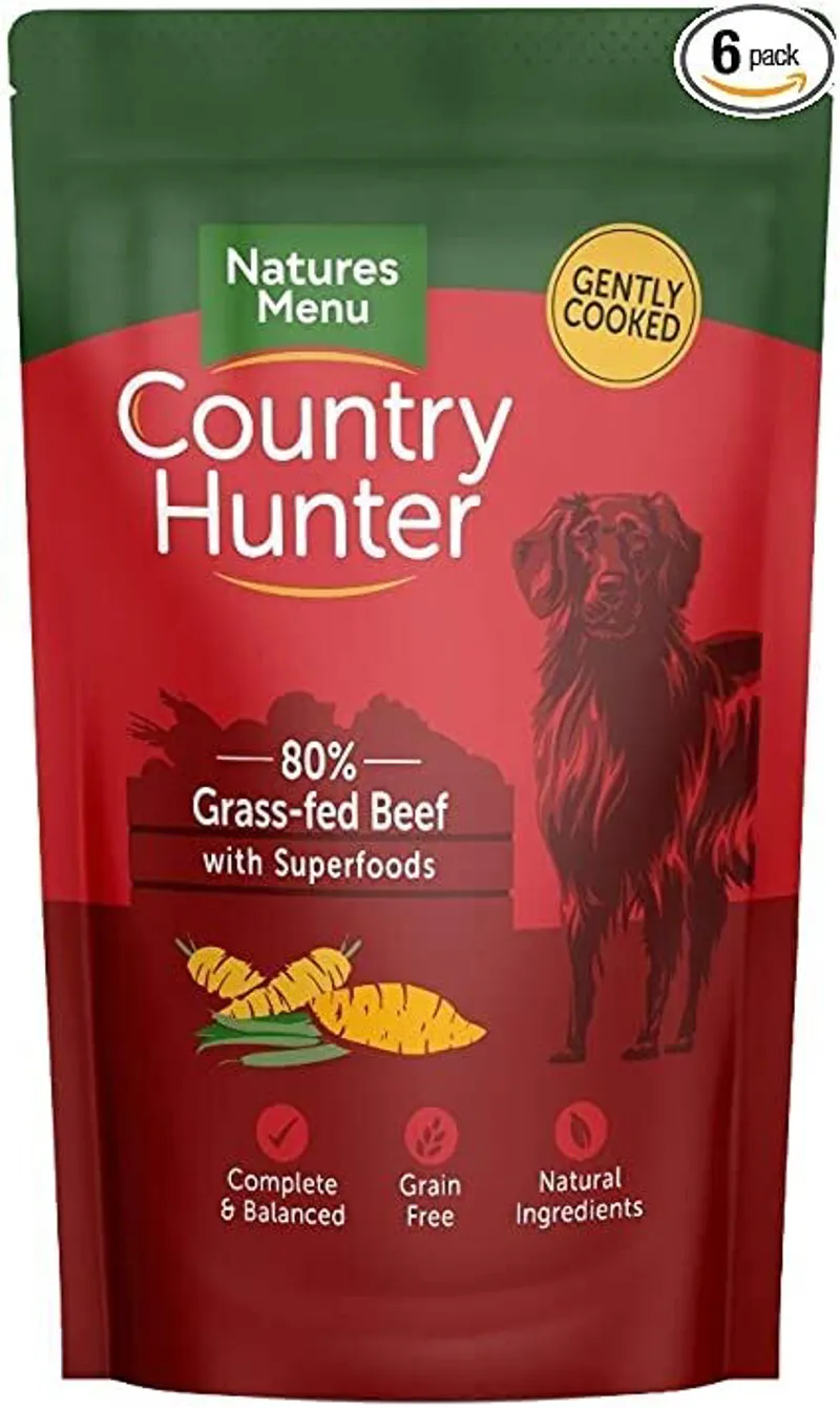 Natures Menu Country Hunter Wet Dog Food Beef Pouches