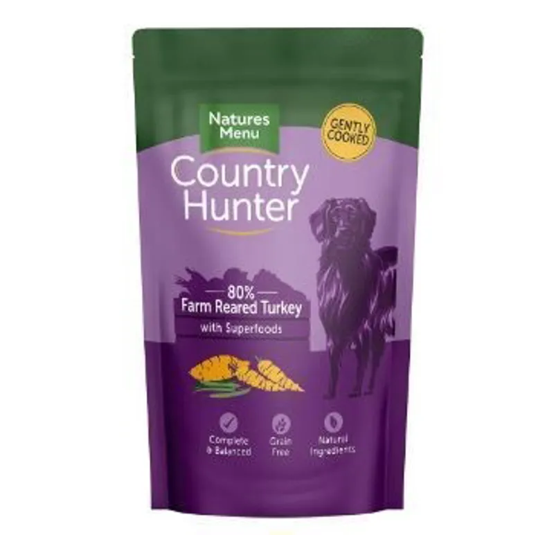 Natures Menu Country Hunter Wet Dog Food Turkey Pouches