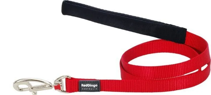 Red Dingo Plain 1.2m Dog Lead Red