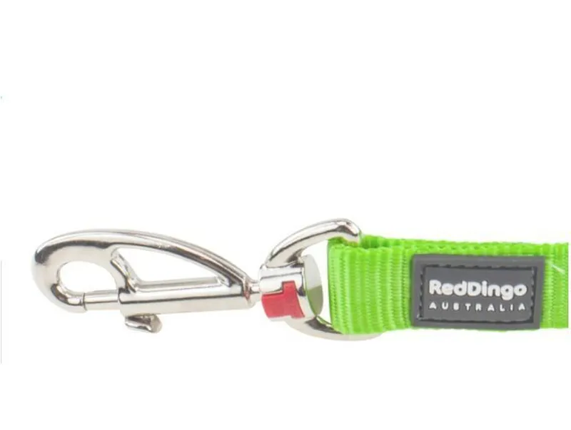 Red Dingo Plain 1.2m Dog Lead Lime Green