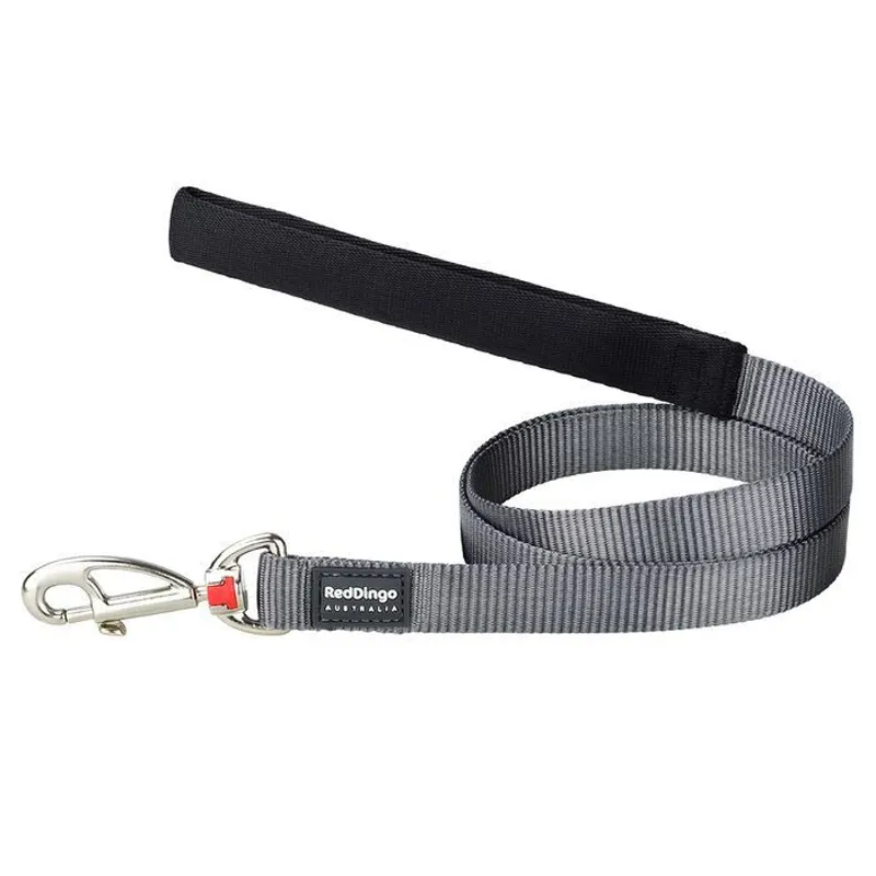 Red Dingo Plain 1.2m Dog Lead Grey