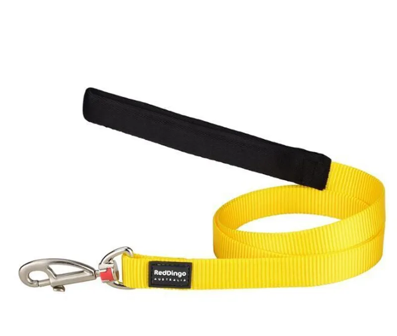 Red Dingo Plain 1.2m Dog Lead Yellow