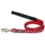 Red Dingo Spots Dog Lead Red and White Spots