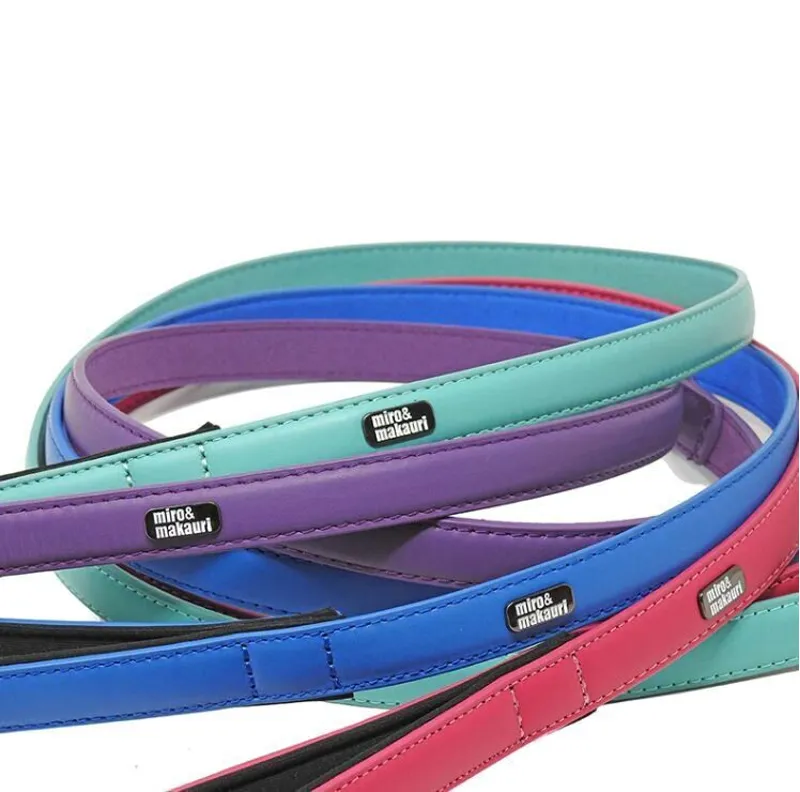 Miro and Makauri 'Milford' Leather Leads Blue 110cm
