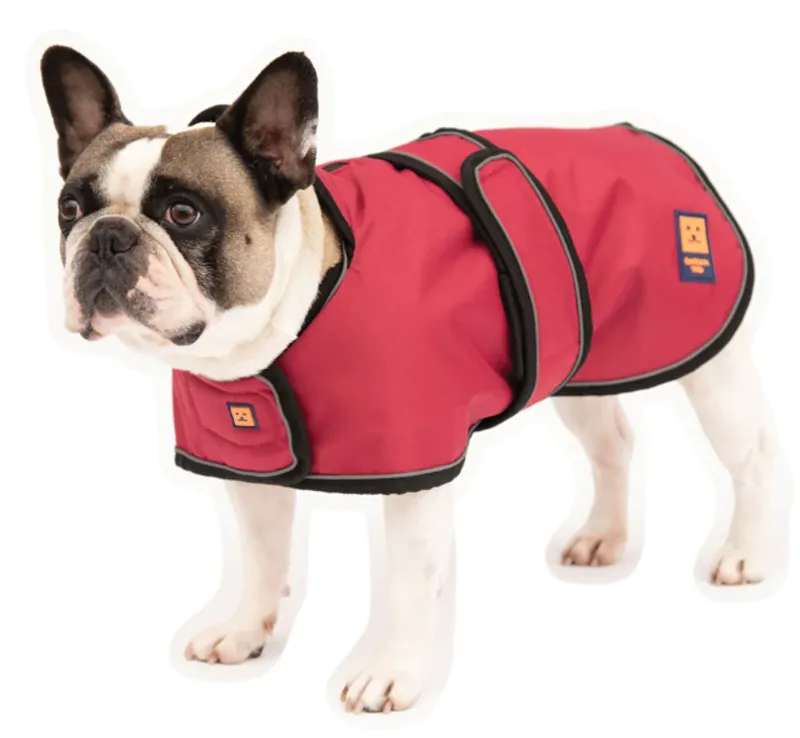 Ginger Ted - Pug Frenchie Dog Coat Cherry