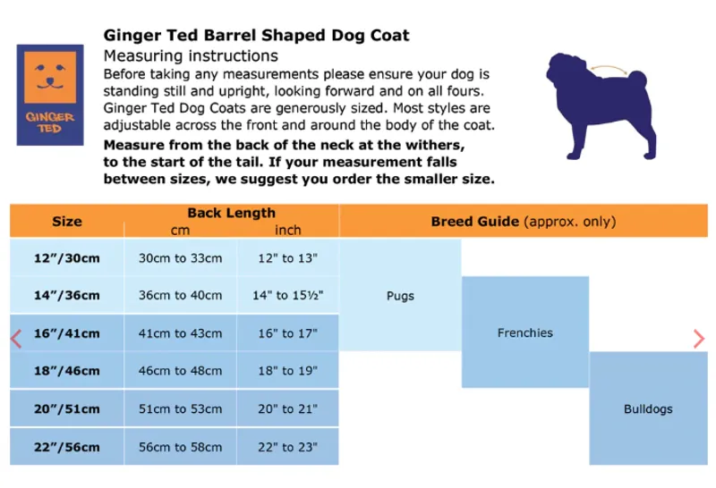 Ginger Ted - Pug Frenchie Dog Coat Cherry-2