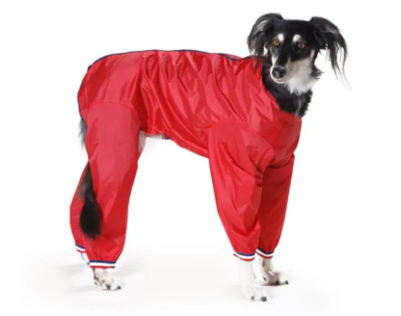 Waterproof Nylon Long Leg Trouser Suit Red