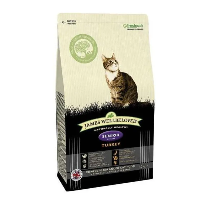 James Wellbeloved Senior Dry Cat Food Turkey and Rice