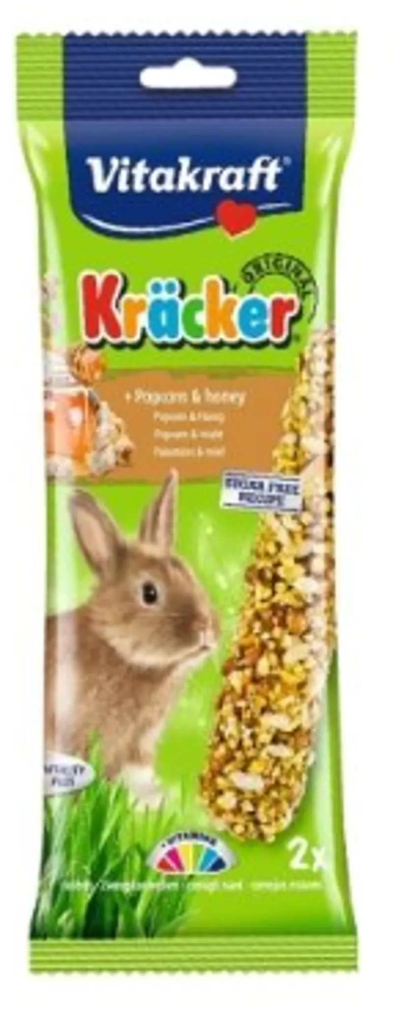 Vitakraft Kracker Rabbit Popcorn Honey 2Pk