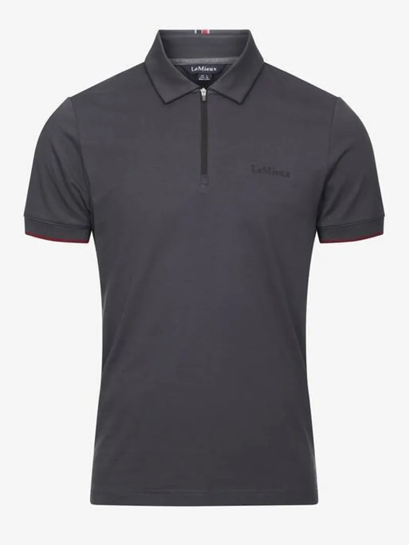 LeMieux Mens Elite Zip Polo Shirt Charcoal-2