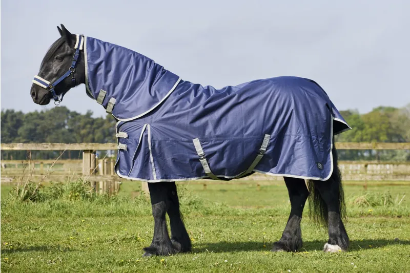 Firefoot Detachable neck Turnout Rug 50g Navy/Grey