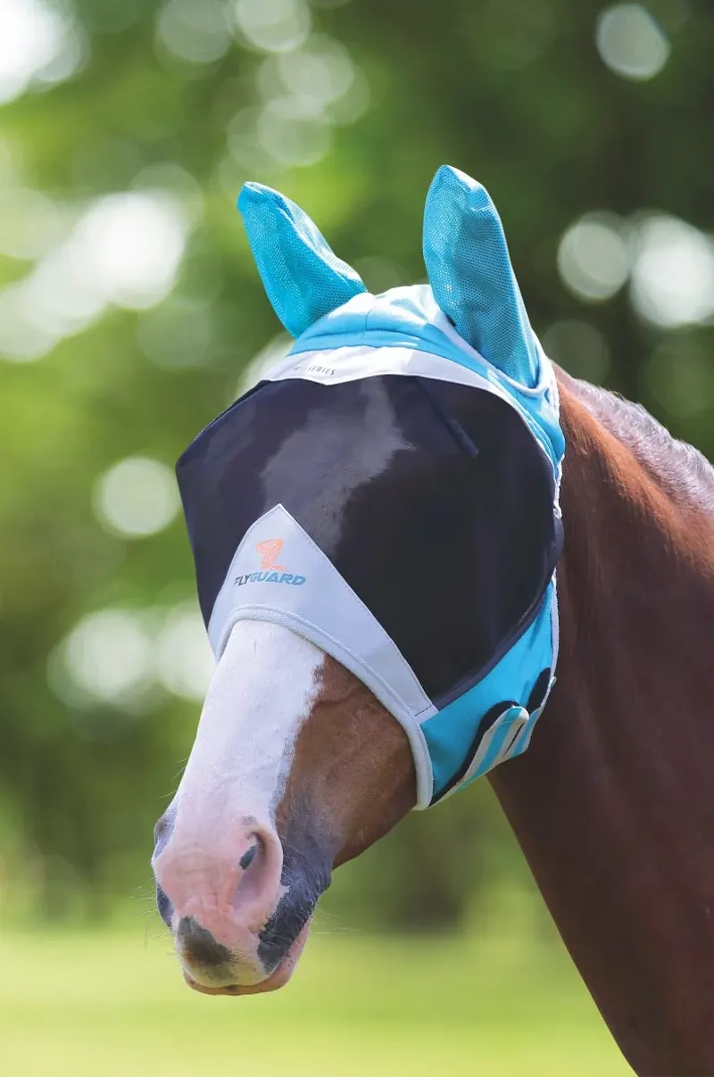 FlyGuard Pro Fine Mesh Fly Mask with Ears Teal