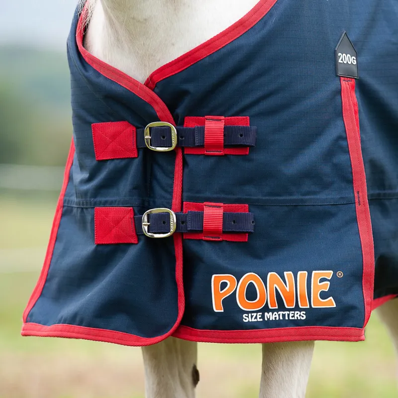 Ponie 200 Turnout Rug 200g Navy Red-3
