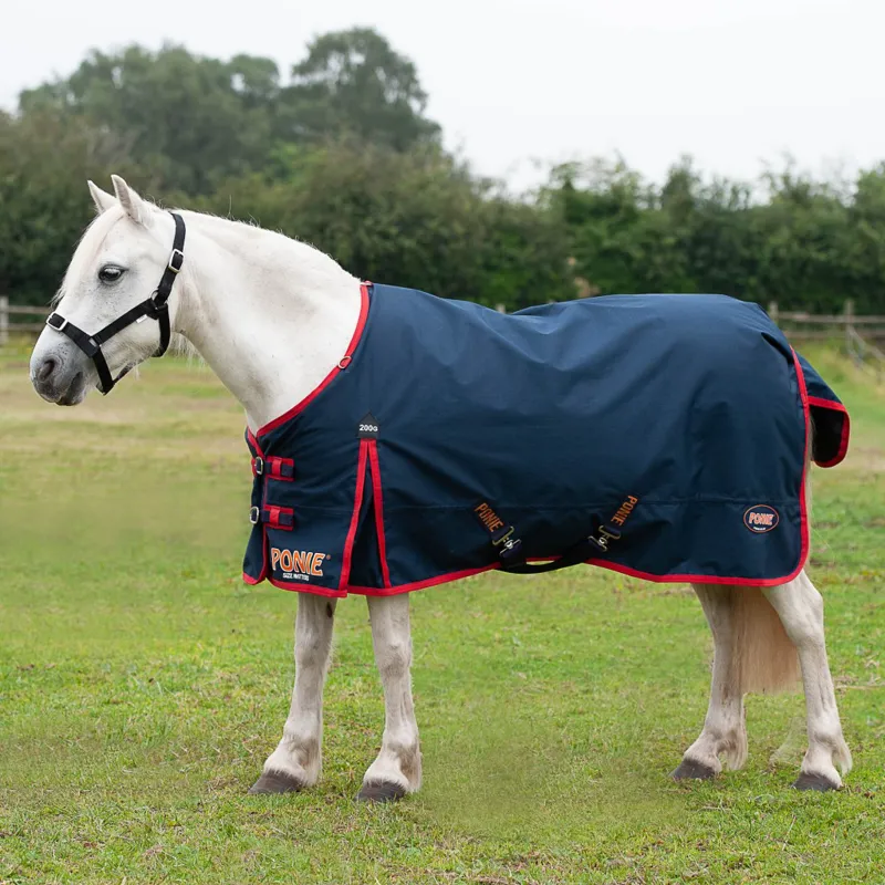 Ponie 200 Turnout Rug 200g Navy Red-2