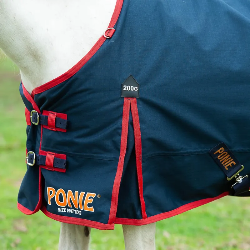 Ponie 200 Turnout Rug 200g Navy Red-1