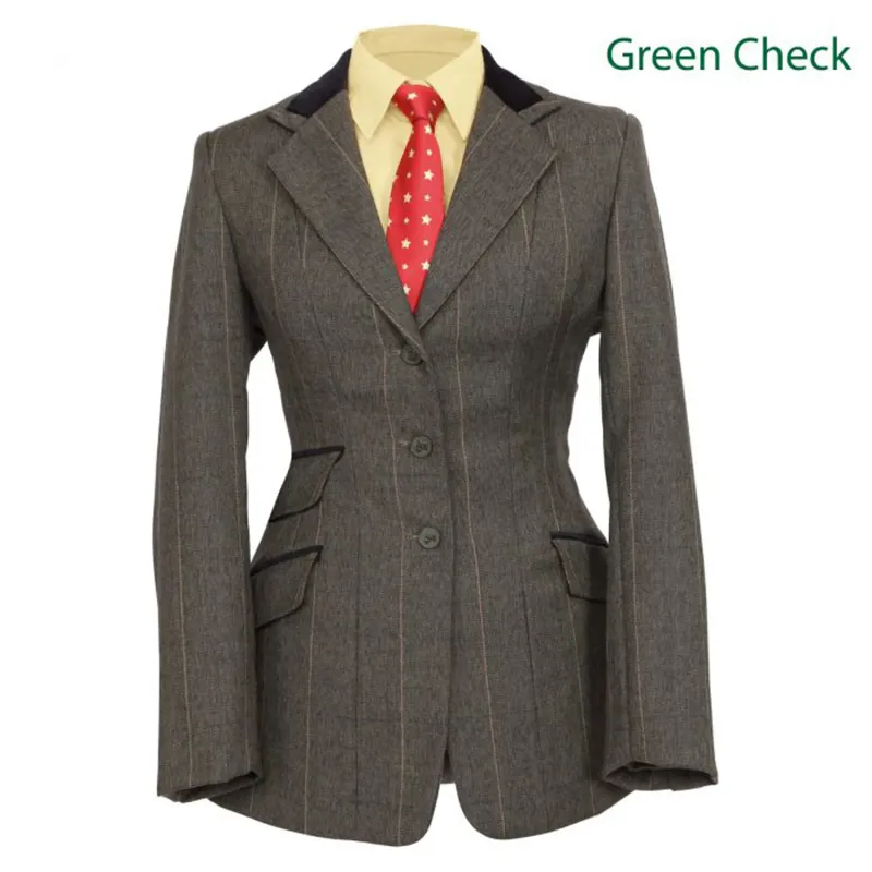 Shires Ladies Huntingdon Jacket - Green Check-1