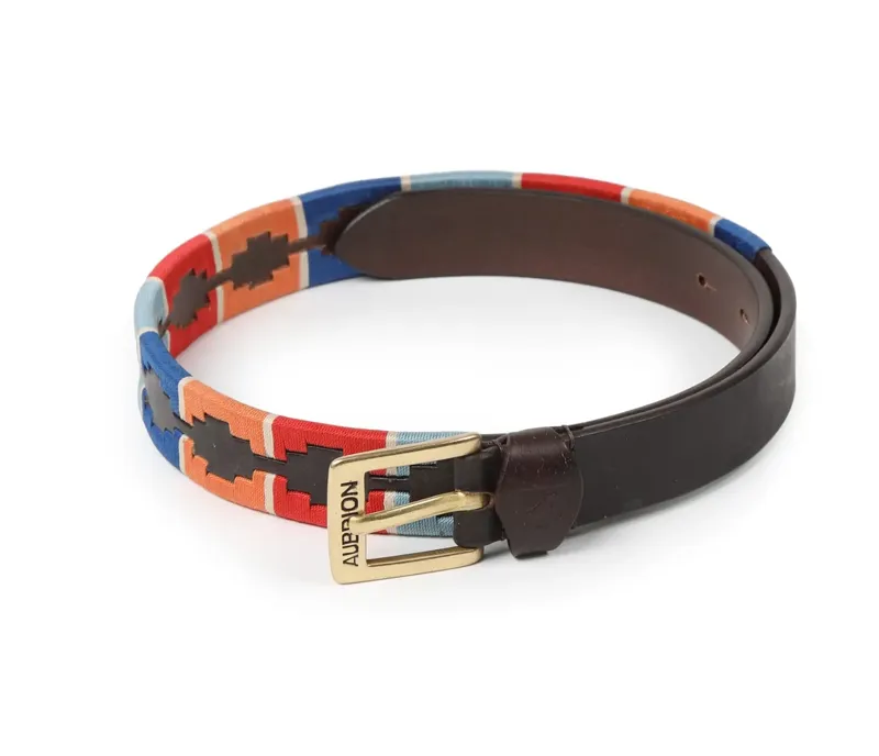 Aubrion Drover Skinny Polo Belt TURQ/Red/ORG/BLU