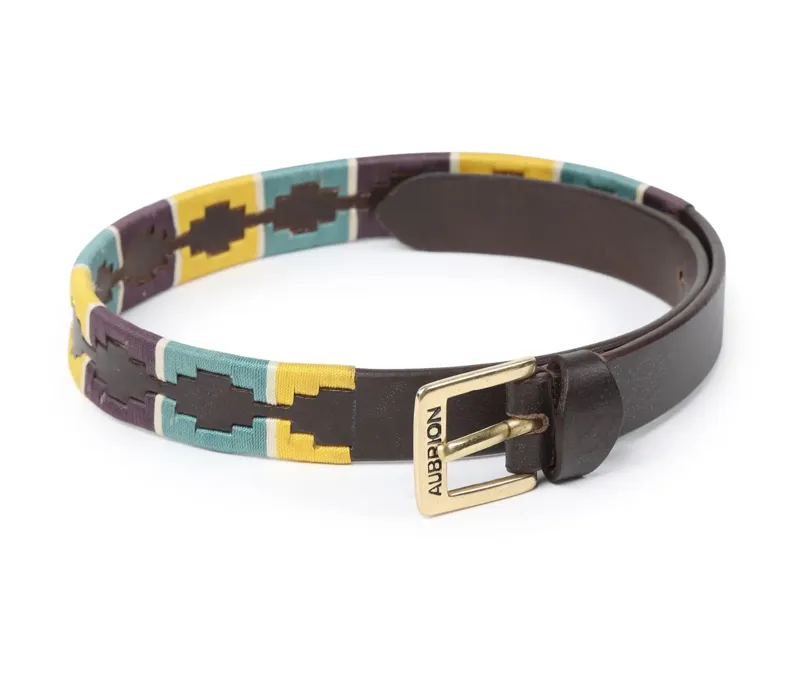 Aubrion Drover Skinny Polo Belt YELLOW/D GRN/PURPLE