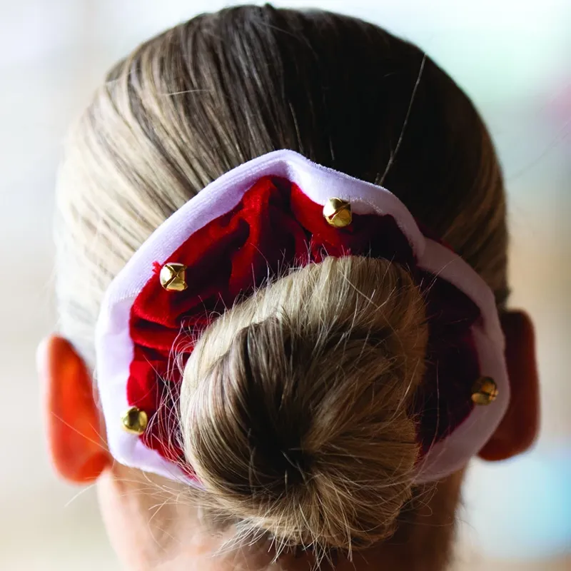 Equetech Christmas Bells Hair Scrunchie Red/White-1