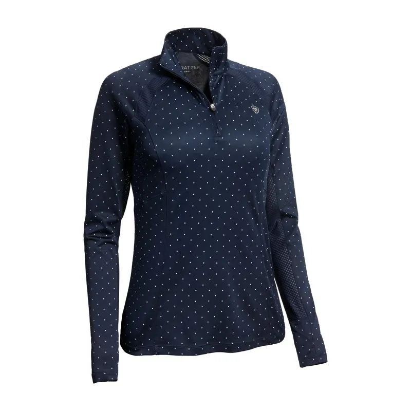 Ariat Sunstopper 1/4 Zip base layer Navy Dot 