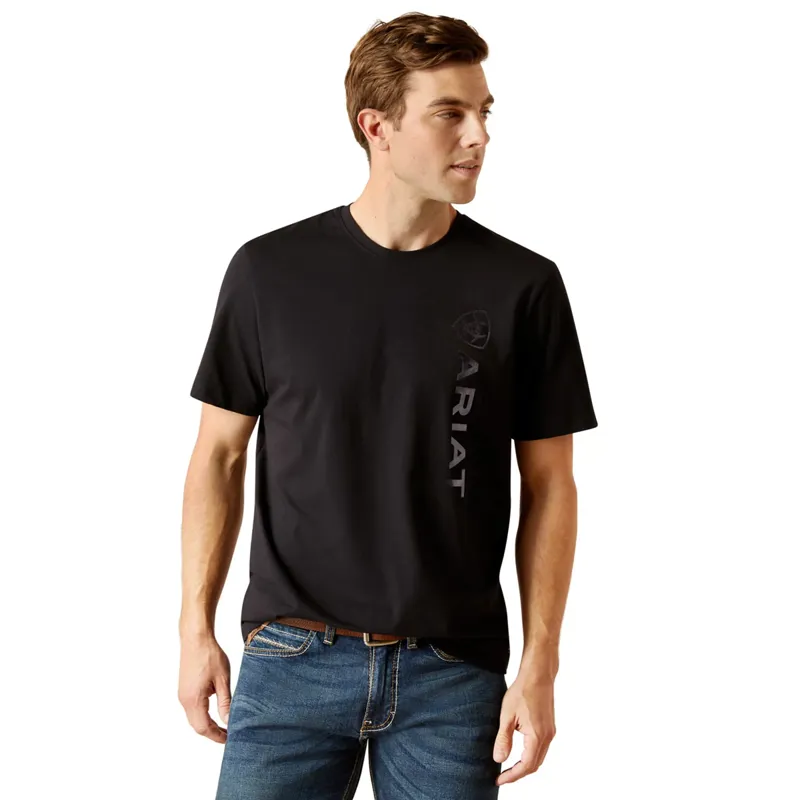 Ariat Mens Vertical Logo Short Sleeve T-Shirt black