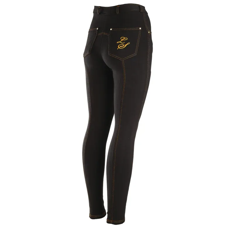 Legacy Junior Stitch Jodhpurs Black Gold
