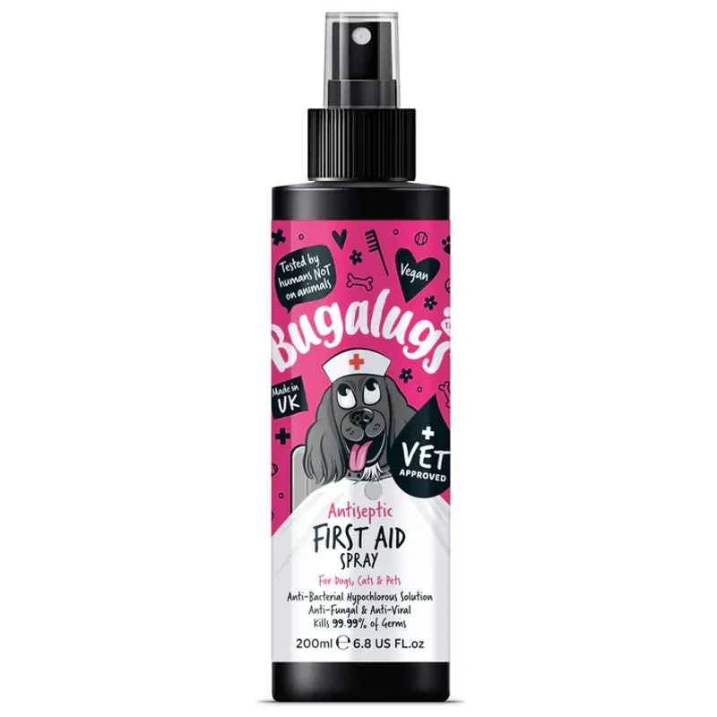 Bugalugs Antiseptic First Aid Spray for Dogs Cats and Pets 200ml
