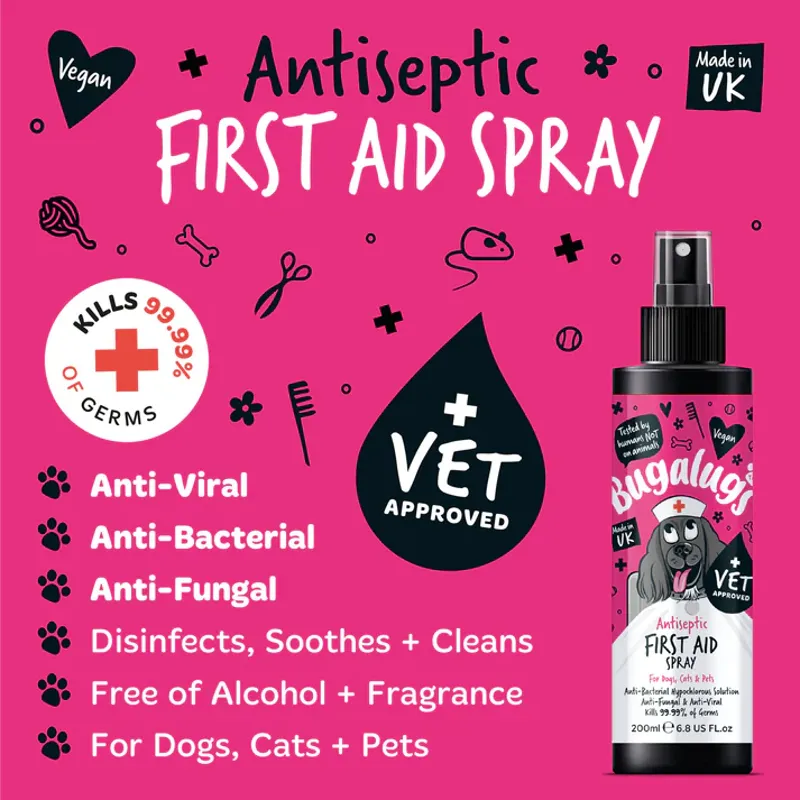 Bugalugs Antiseptic First Aid Spray for Dogs Cats and Pets 200ml-3