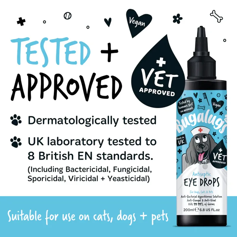 Bugalugs Antiseptic Eye Drops for Dogs Cats and Pets 200ml-2