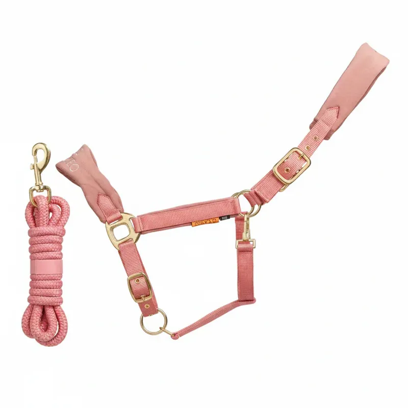 Cameo Suede Elite Headcollar Dusty Pink Pony