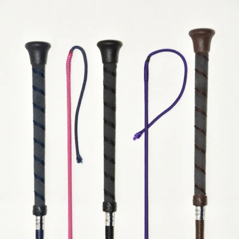Schooling Whips Wrapped Rubber Handle Brown 39in