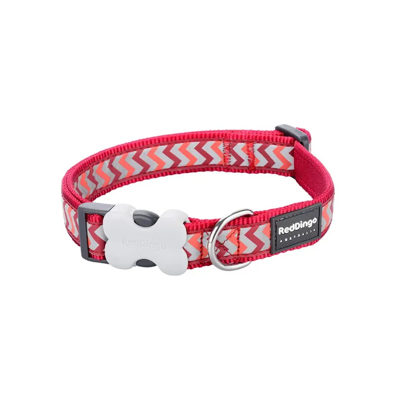 Red Dingo Dog Collar Reflective Ziggy Red