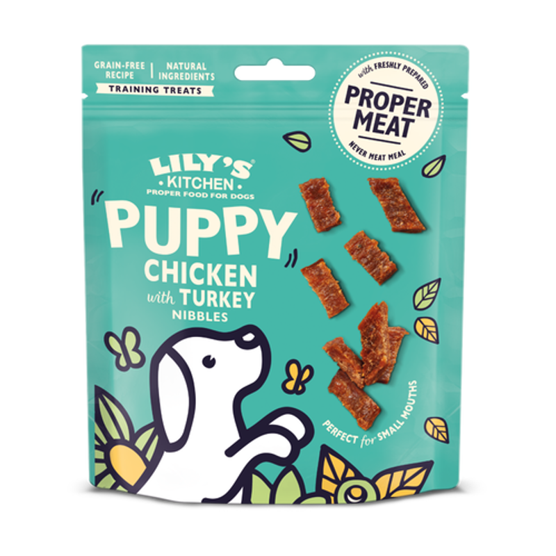 Lilys Kitchen Chicken with Turkey Nibbles Puppy Treats 70g