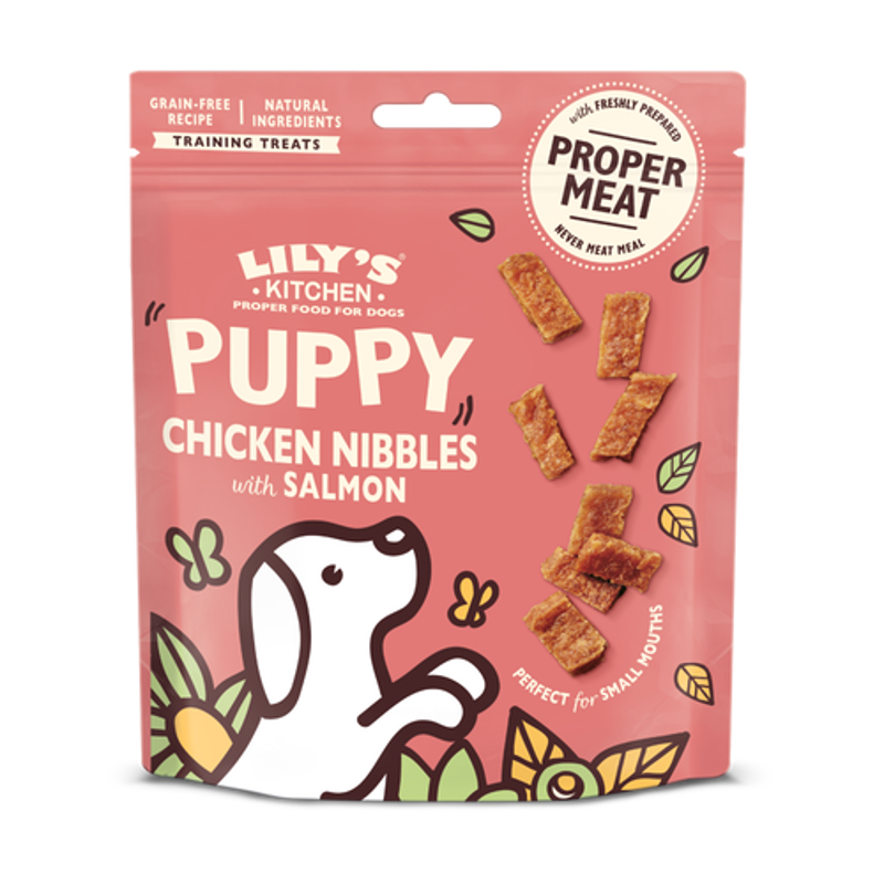 Lilys Kitchen Chicken Nibbles with Salmon Puppy Treats 70g
