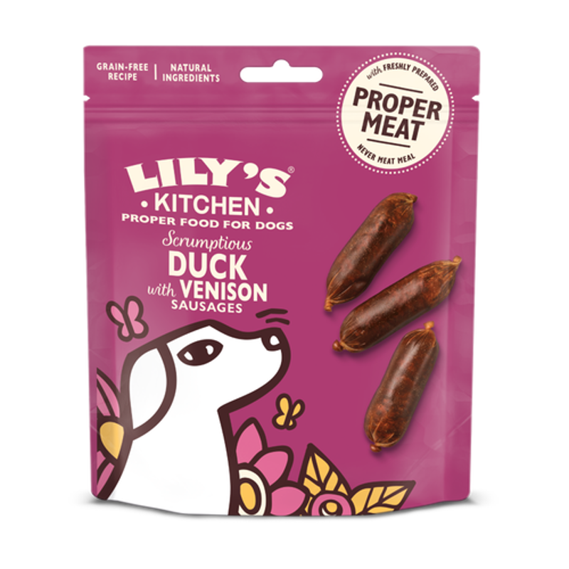 Lilys Kitchen Scrumptious Duck with Venison Sausages 80g