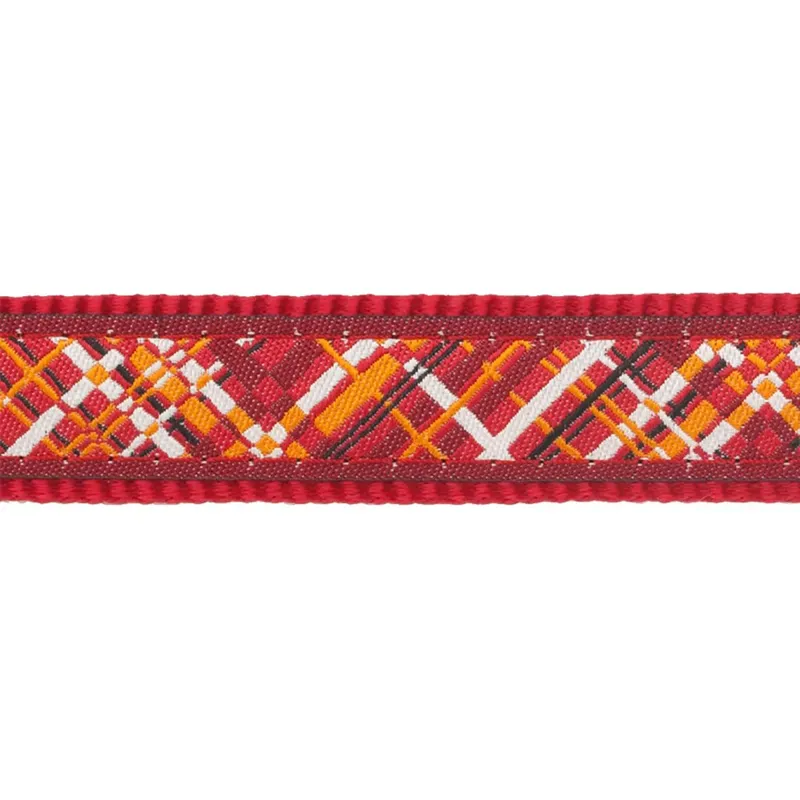 Red Dingo Dog Lead Flanno Red-1
