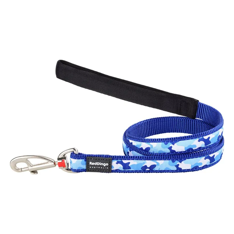 Red Dingo Dog Lead Camouflage Blue