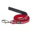Red Dingo Dog Lead Reflective Bones Red