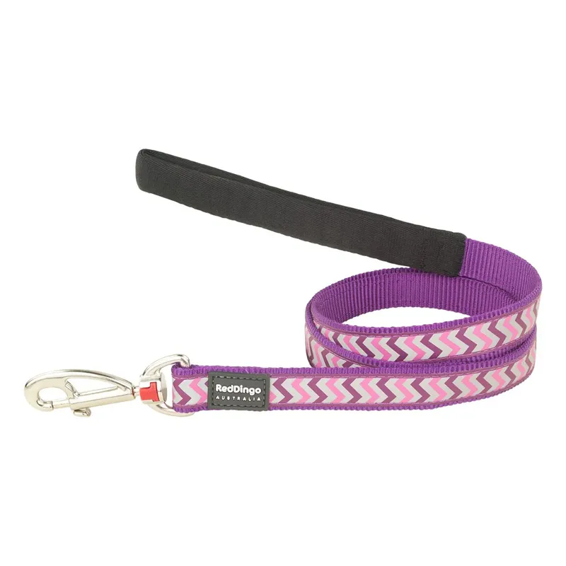 Red Dingo Dog Lead Reflective Ziggy Purple Large Only