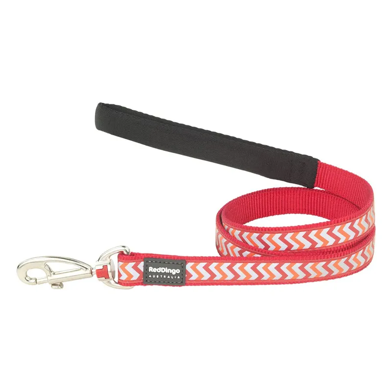 Red Ding Dog Lead Reflective Ziggy Red