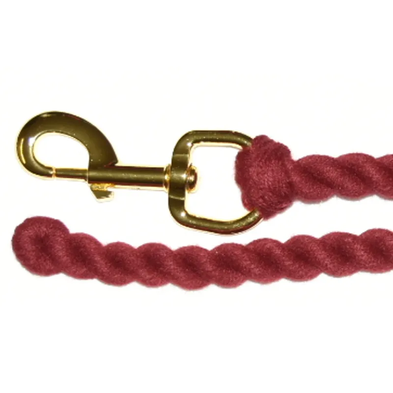 Plain Cotton Lead Rope Brown Burgundy