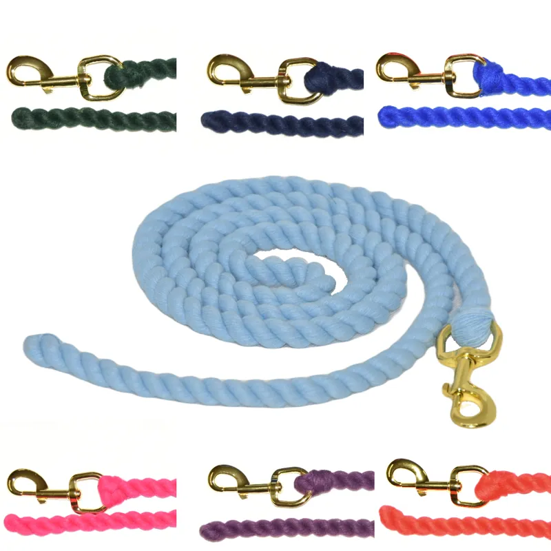 Plain Cotton Lead Rope Brown Royal Blue-1